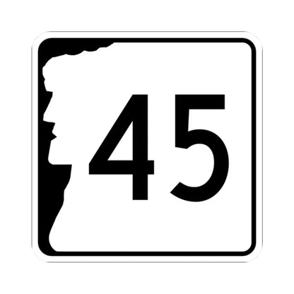 NH Route 45 (New Hampshire) (Road Sign) STICKER Vinyl Kiss-Cut Decal 2 Inch White - The Sticker Space