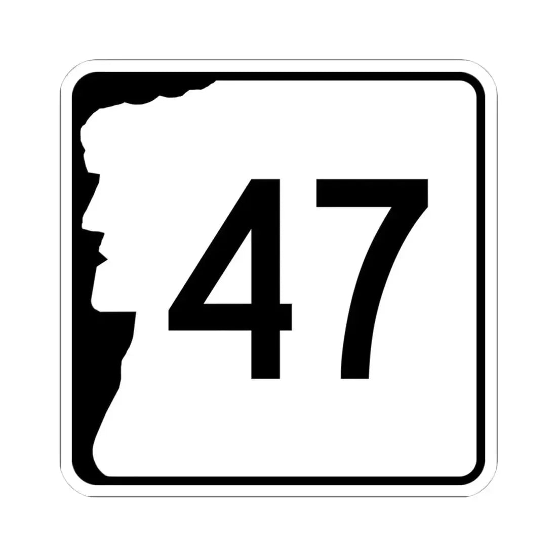 NH Route 47 (New Hampshire) (Road Sign) STICKER Vinyl Kiss-Cut Decal 4 Inch White - The Sticker Space