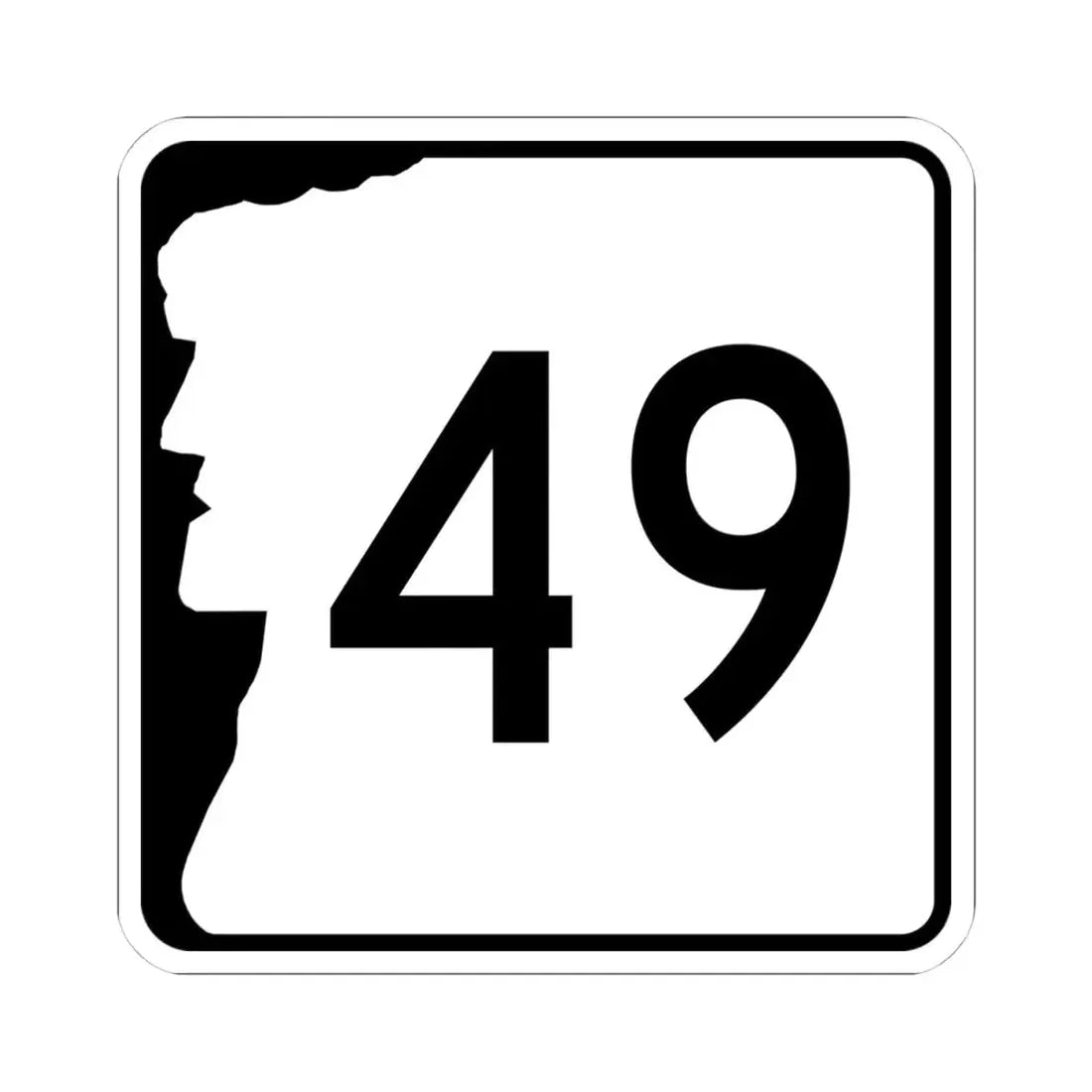 NH Route 49 (New Hampshire) (Road Sign) STICKER Vinyl Kiss-Cut Decal 4 Inch White - The Sticker Space