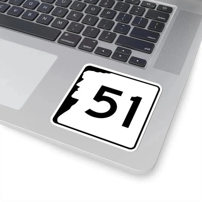 NH Route 51 (New Hampshire) (Road Sign) STICKER Vinyl Kiss-Cut Decal - The Sticker Space