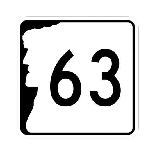 NH Route 63 (New Hampshire) (Road Sign) STICKER Vinyl Kiss-Cut Decal 2 Inch White - The Sticker Space