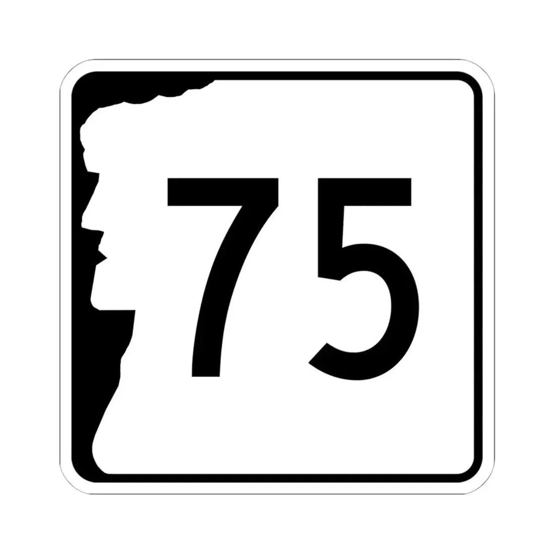 NH Route 75 (New Hampshire) (Road Sign) STICKER Vinyl Kiss-Cut Decal 6 Inch White - The Sticker Space