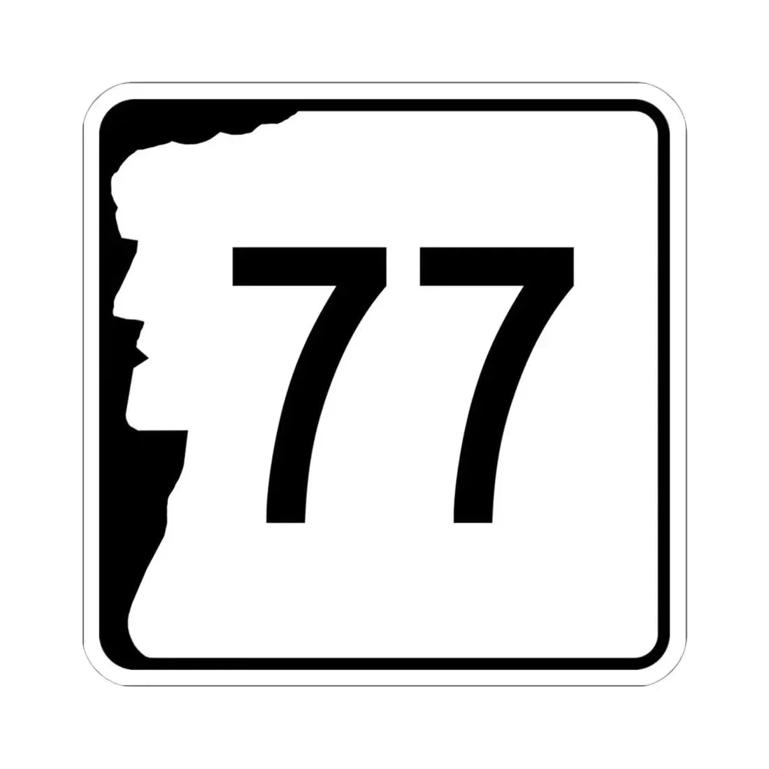 NH Route 77 (New Hampshire) (Road Sign) STICKER Vinyl Kiss-Cut Decal 6 Inch White - The Sticker Space