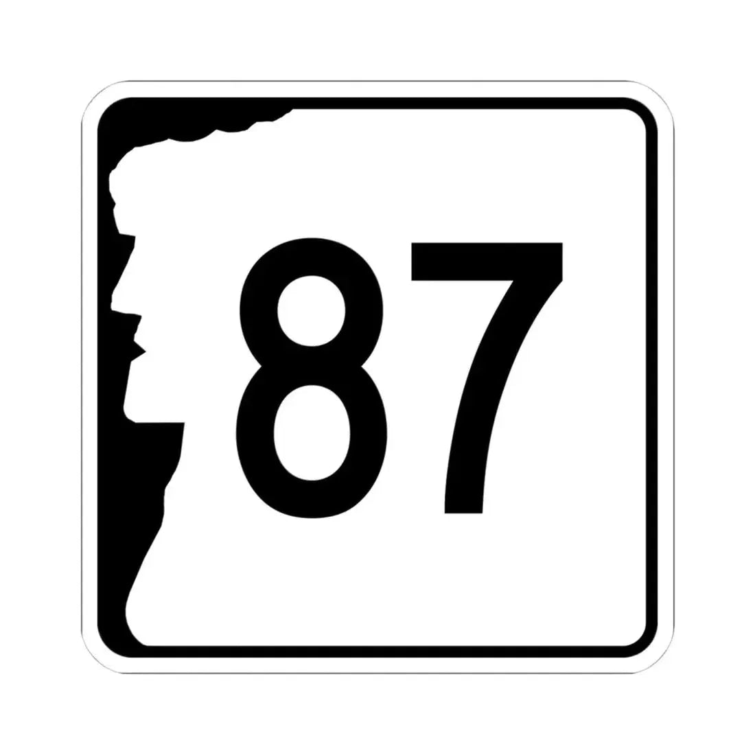 NH Route 87 (New Hampshire) (Road Sign) STICKER Vinyl Kiss-Cut Decal 4 Inch White - The Sticker Space