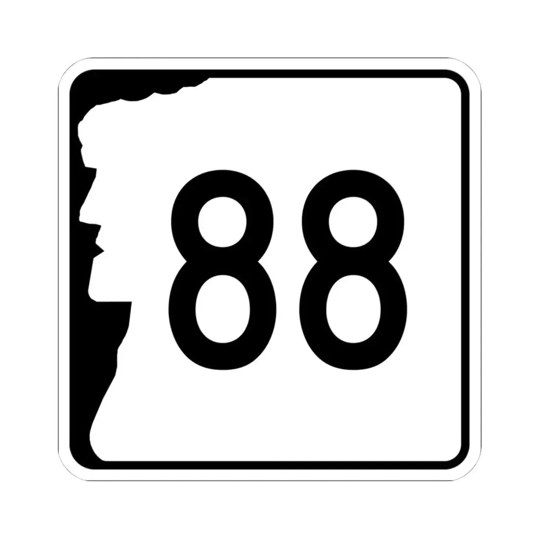 NH Route 88 (New Hampshire) (Road Sign) STICKER Vinyl Kiss-Cut Decal 4 Inch White - The Sticker Space