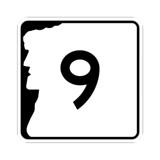 NH Route 9 (New Hampshire) (Road Sign) STICKER Vinyl Kiss-Cut Decal 2 Inch White - The Sticker Space