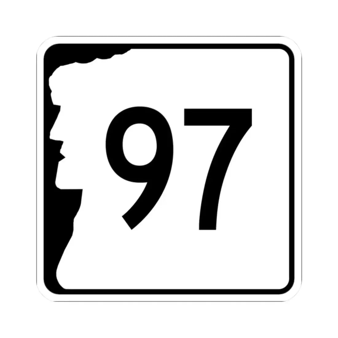 NH Route 97 (New Hampshire) (Road Sign) STICKER Vinyl Kiss-Cut Decal 2 Inch White - The Sticker Space