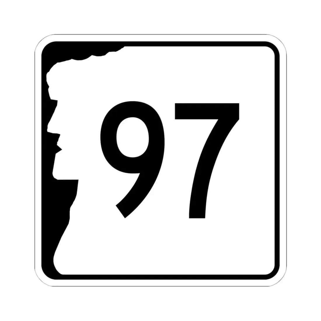 NH Route 97 (New Hampshire) (Road Sign) STICKER Vinyl Kiss-Cut Decal 6 Inch White - The Sticker Space