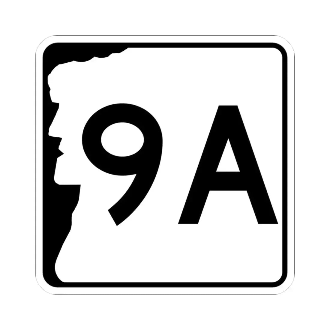 NH Route 9A (New Hampshire) (Road Sign) STICKER Vinyl Kiss-Cut Decal 3 Inch White - The Sticker Space