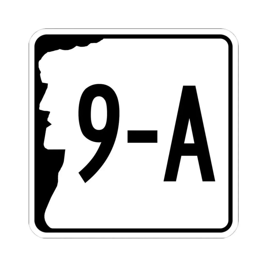 NH Route 9A variant (New Hampshire) (Road Sign) STICKER Vinyl Kiss-Cut Decal 4 Inch White - The Sticker Space