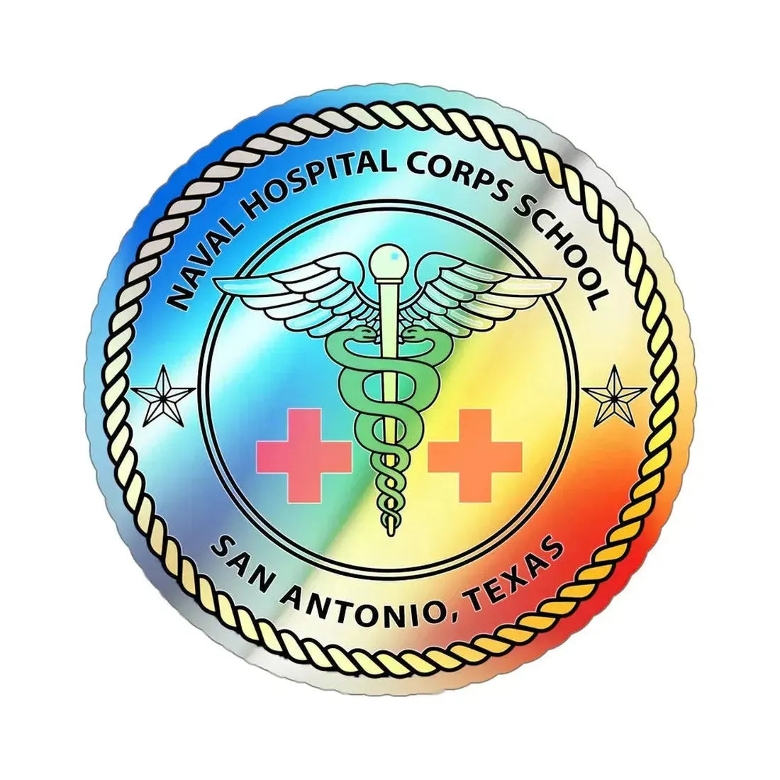 NHCS Texas (U.S. Navy) Holographic STICKER Die-Cut Vinyl Decal 5 Inch Holographic - The Sticker Space