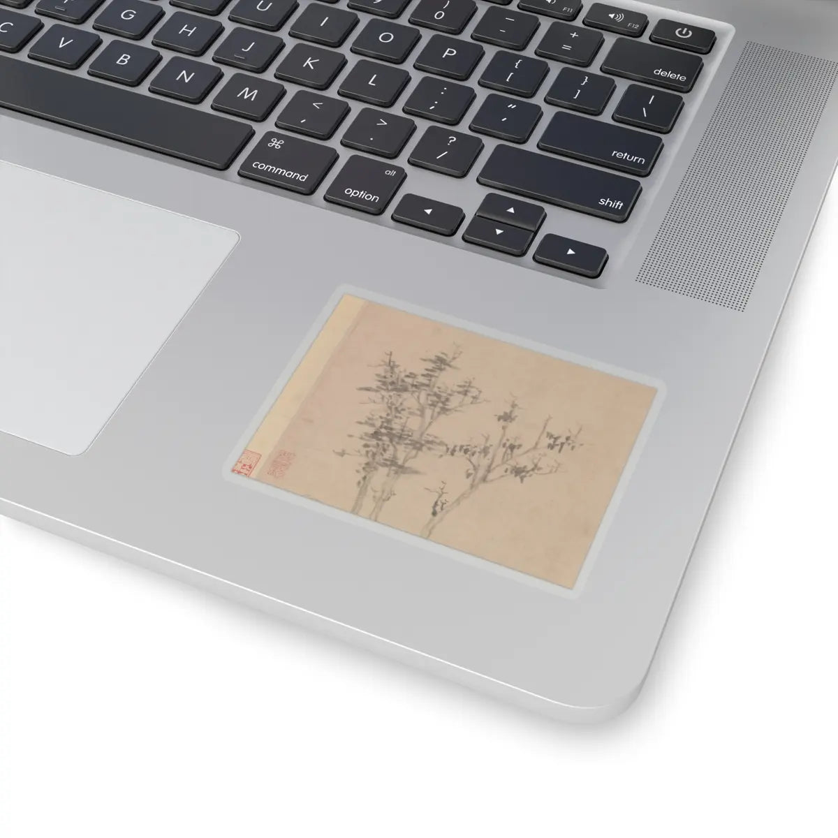 Ni Zan - Wind among the Trees on the Riverbank - 1363 v6 - STICKER Vinyl Kiss-Cut Decal