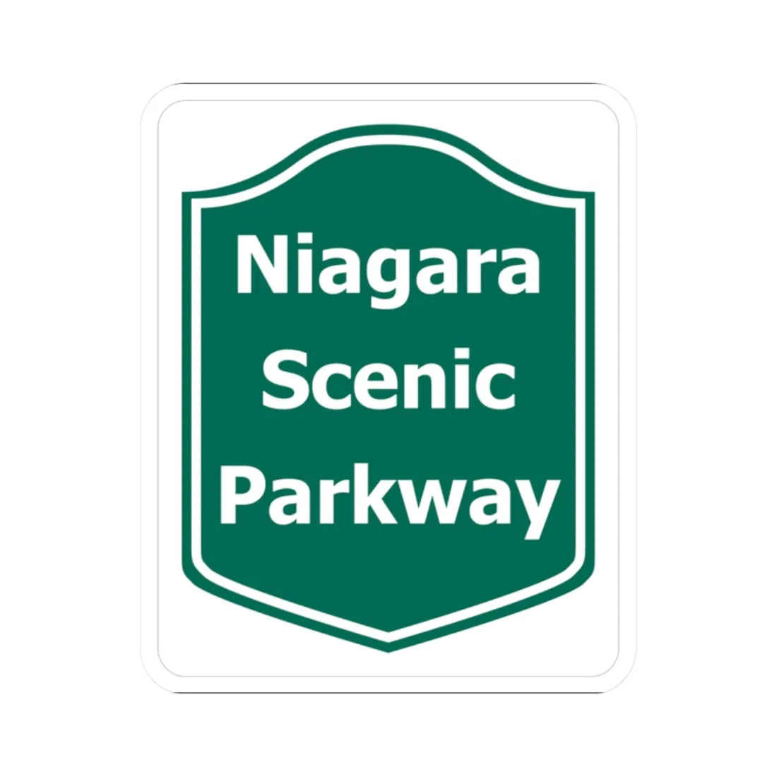 Niagara Scenic Pkwy Shield (New York) (Road Sign) STICKER Vinyl Kiss-Cut Decal 2 Inch White - The Sticker Space