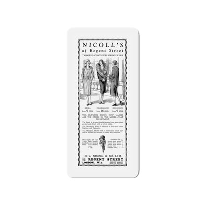 Nicoll's of Regent Street, advertisement, 1930 (Magazine Illustration) Refrigerator Magnet-3" x 3"-The Sticker Space