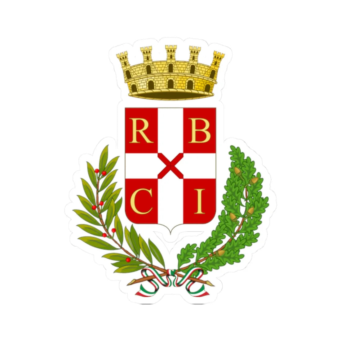 Nicosia Italia-Stemma (Italy) (Coat of Arms) STICKER Vinyl Kiss-Cut Decal 2 Inch White - The Sticker Space