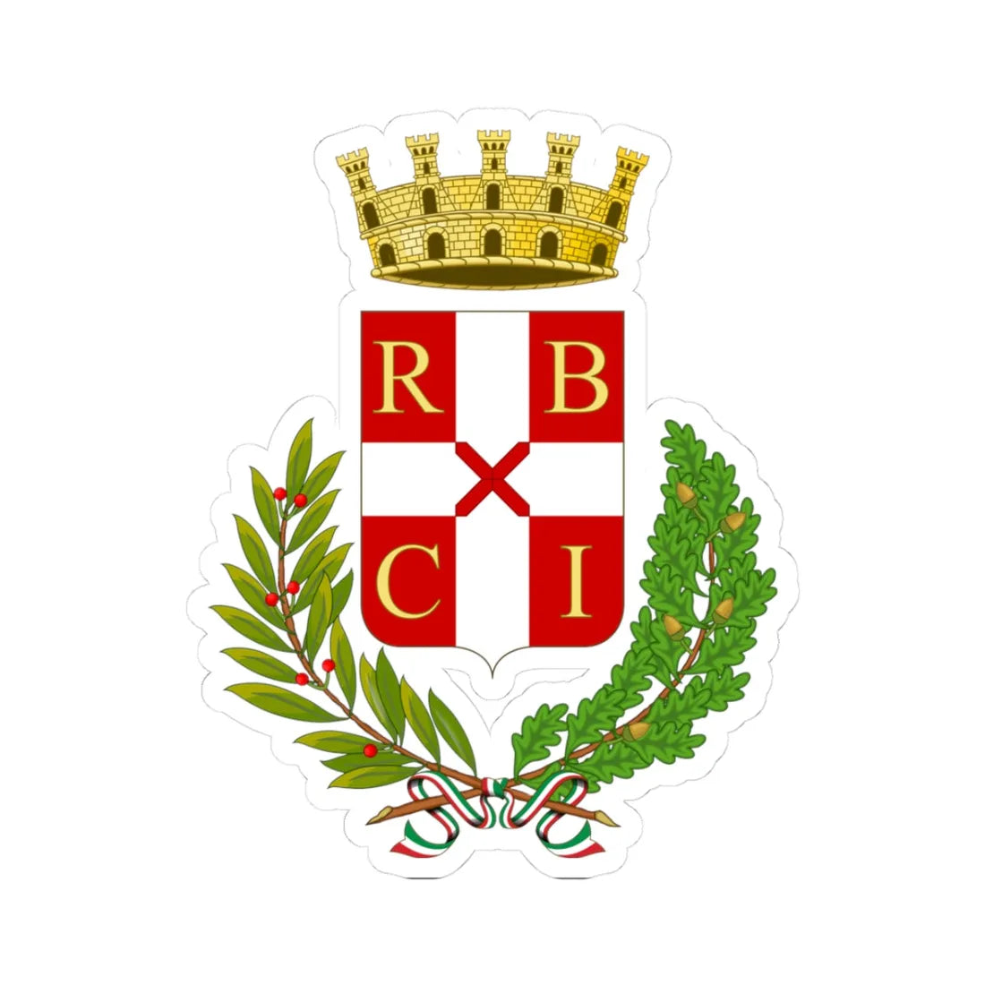 Nicosia Italia-Stemma (Italy) (Coat of Arms) STICKER Vinyl Kiss-Cut Decal 3 Inch White - The Sticker Space