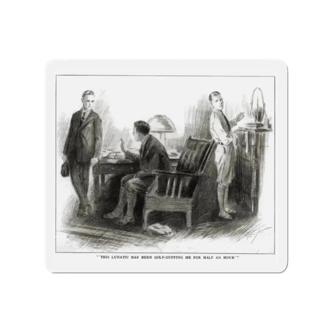 Nid and Nod (2), St. Nicholas magazine, February 1923 (Magazine Illustration) Refrigerator Magnet 2 Inch - The Sticker Space