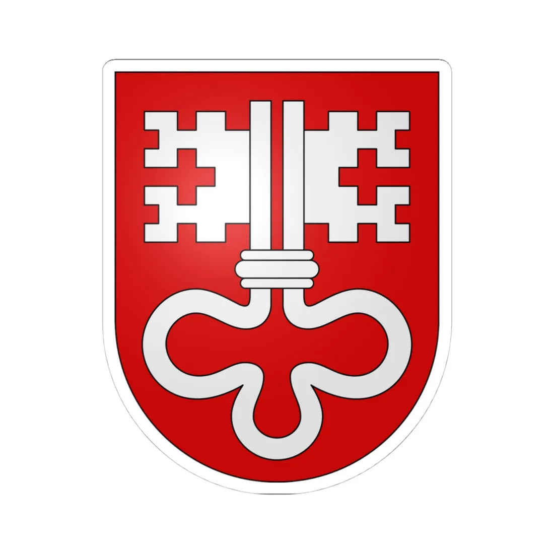 Nidwald-coat of arms (Switzerland) (Coat of Arms) STICKER Vinyl Kiss-Cut Decal 4 Inch White - The Sticker Space
