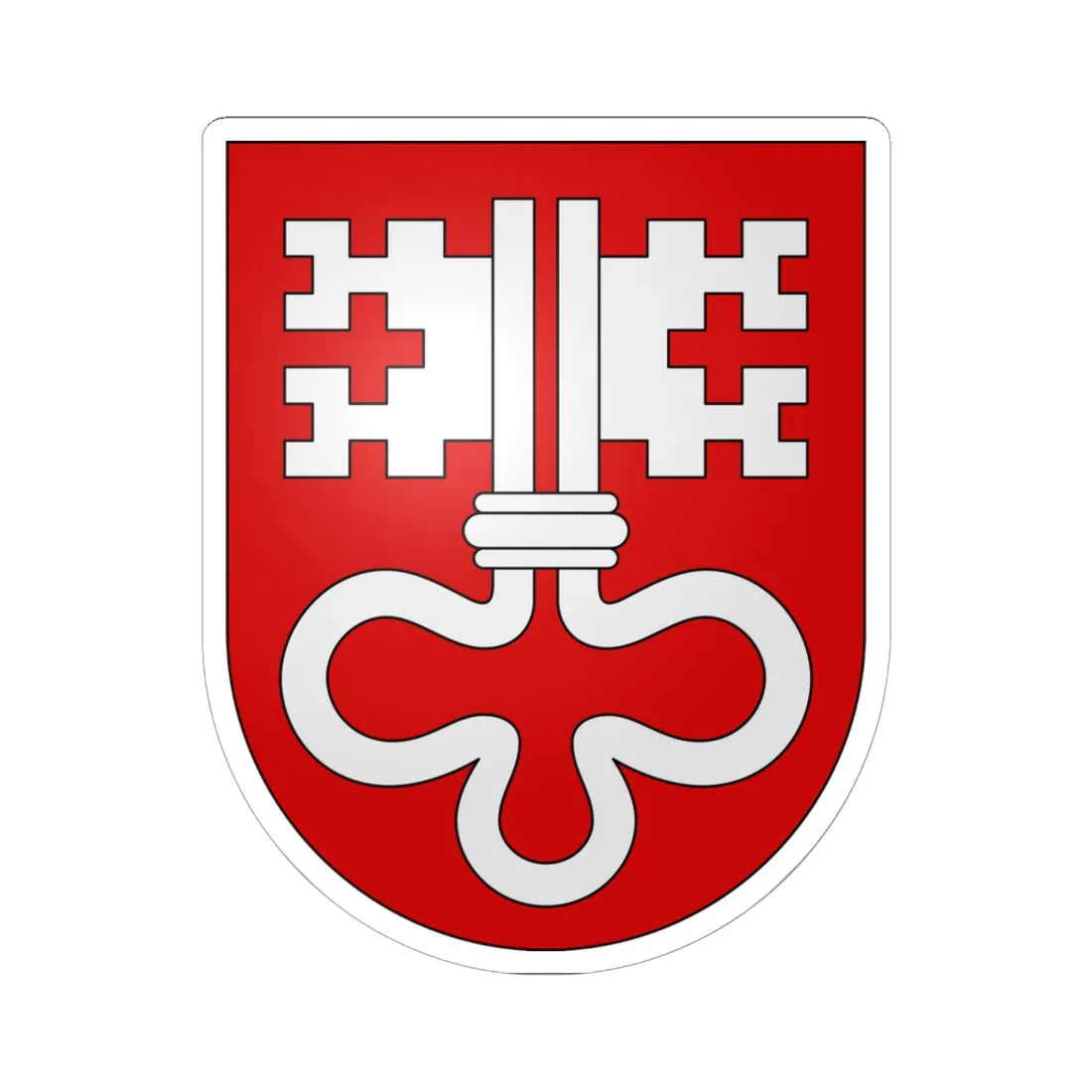 Nidwald-coat of arms (Switzerland) (Coat of Arms) STICKER Vinyl Kiss-Cut Decal 6 Inch White - The Sticker Space