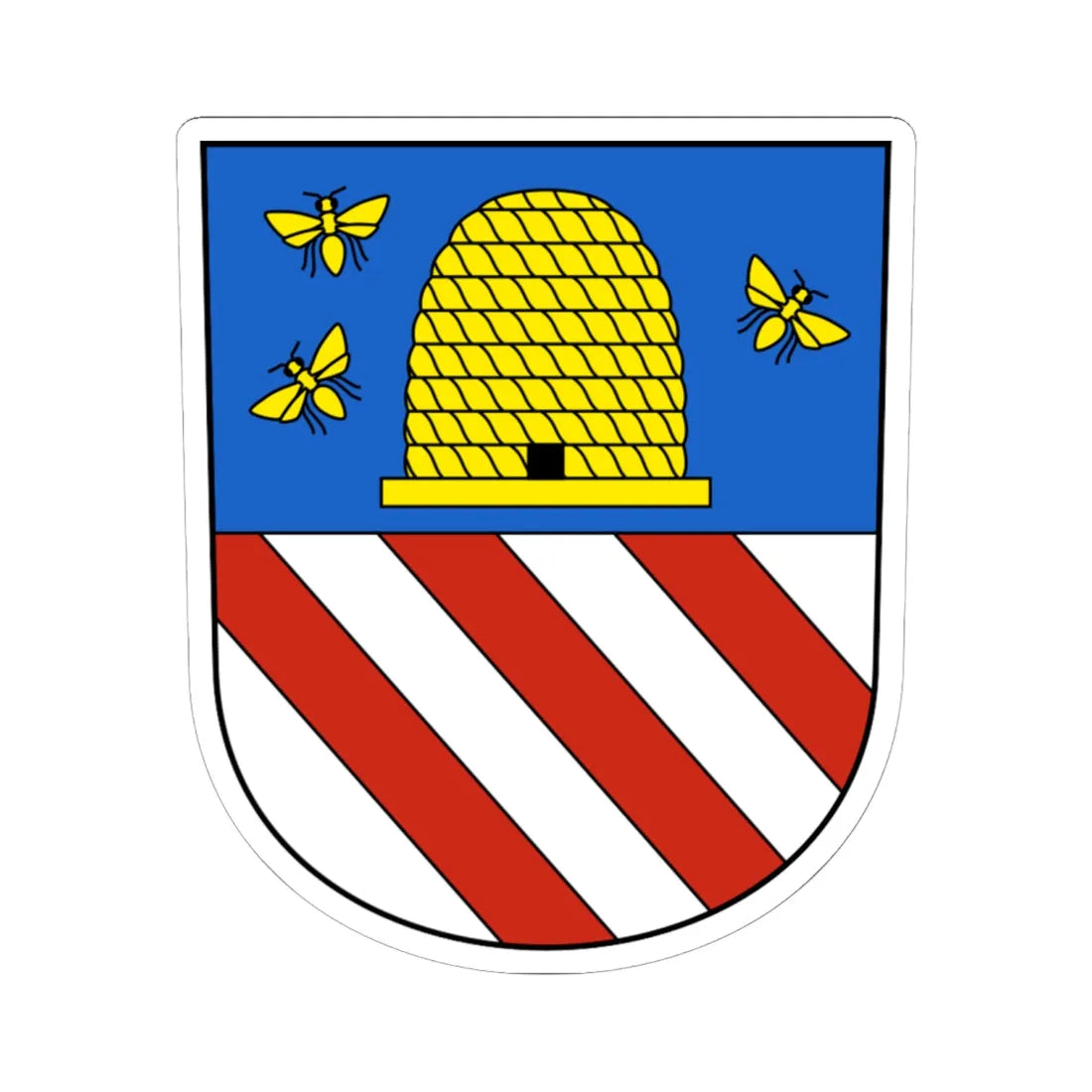 Niederbüren-blazon (Switzerland) (Coat of Arms) STICKER Vinyl Kiss-Cut Decal 6 Inch White - The Sticker Space