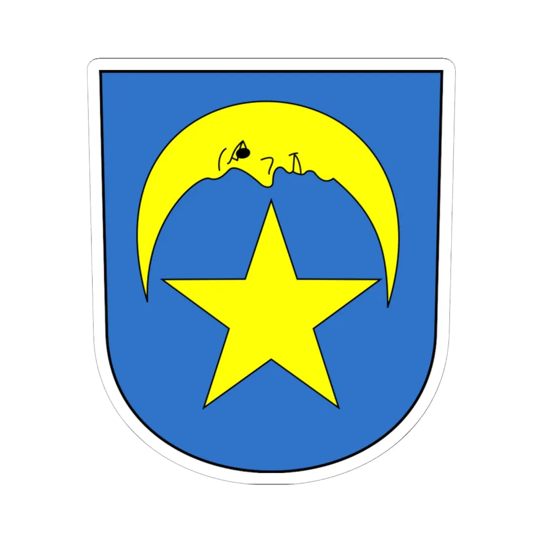 Niederglatt-blazon (Switzerland) (Coat of Arms) STICKER Vinyl Kiss-Cut Decal 6 Inch White - The Sticker Space