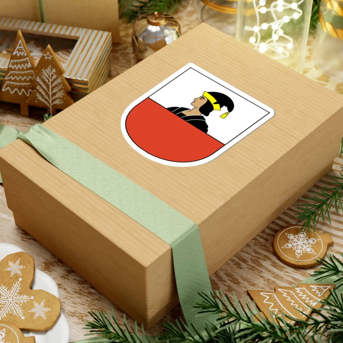 Niederhasli-blazon-side (Switzerland) (Coat of Arms) STICKER Vinyl Kiss-Cut Decal - The Sticker Space