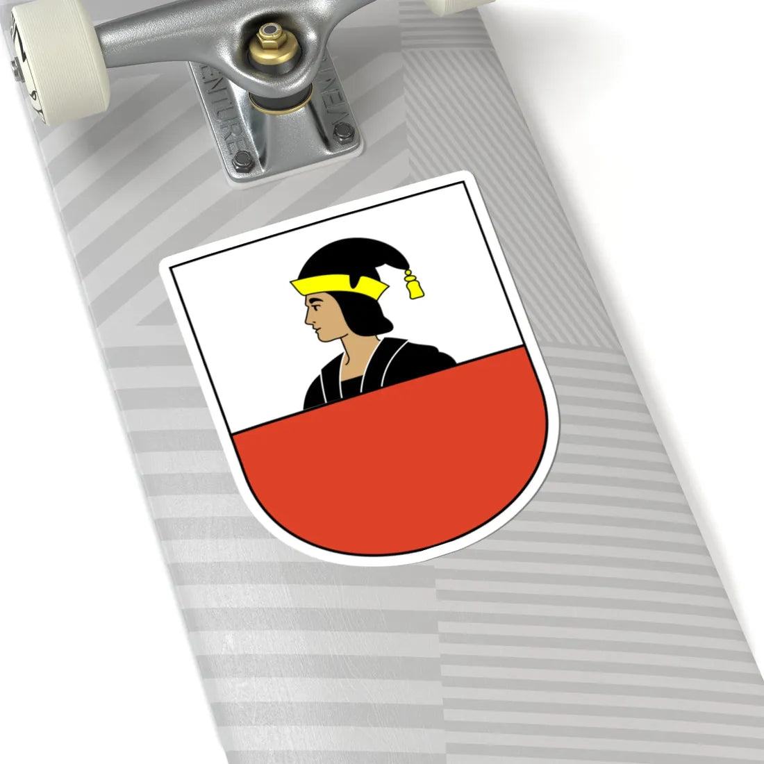 Niederhasli-blazon-side (Switzerland) (Coat of Arms) STICKER Vinyl Kiss-Cut Decal - The Sticker Space