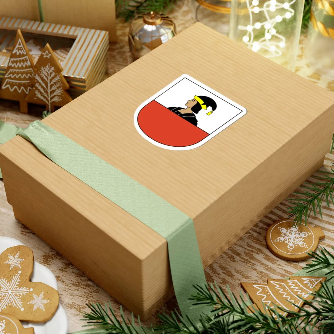 Niederhasli-blazon-side (Switzerland) (Coat of Arms) STICKER Vinyl Kiss-Cut Decal - The Sticker Space