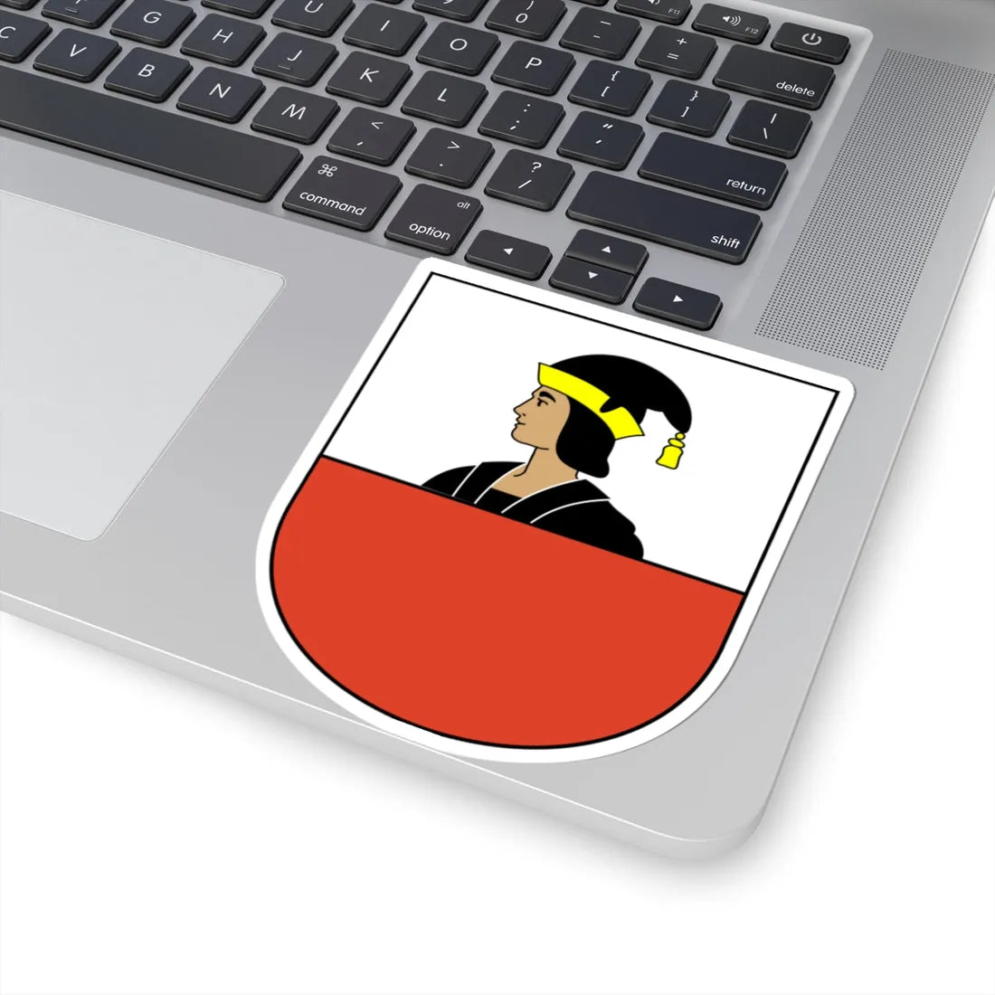 Niederhasli-blazon-side (Switzerland) (Coat of Arms) STICKER Vinyl Kiss-Cut Decal - The Sticker Space