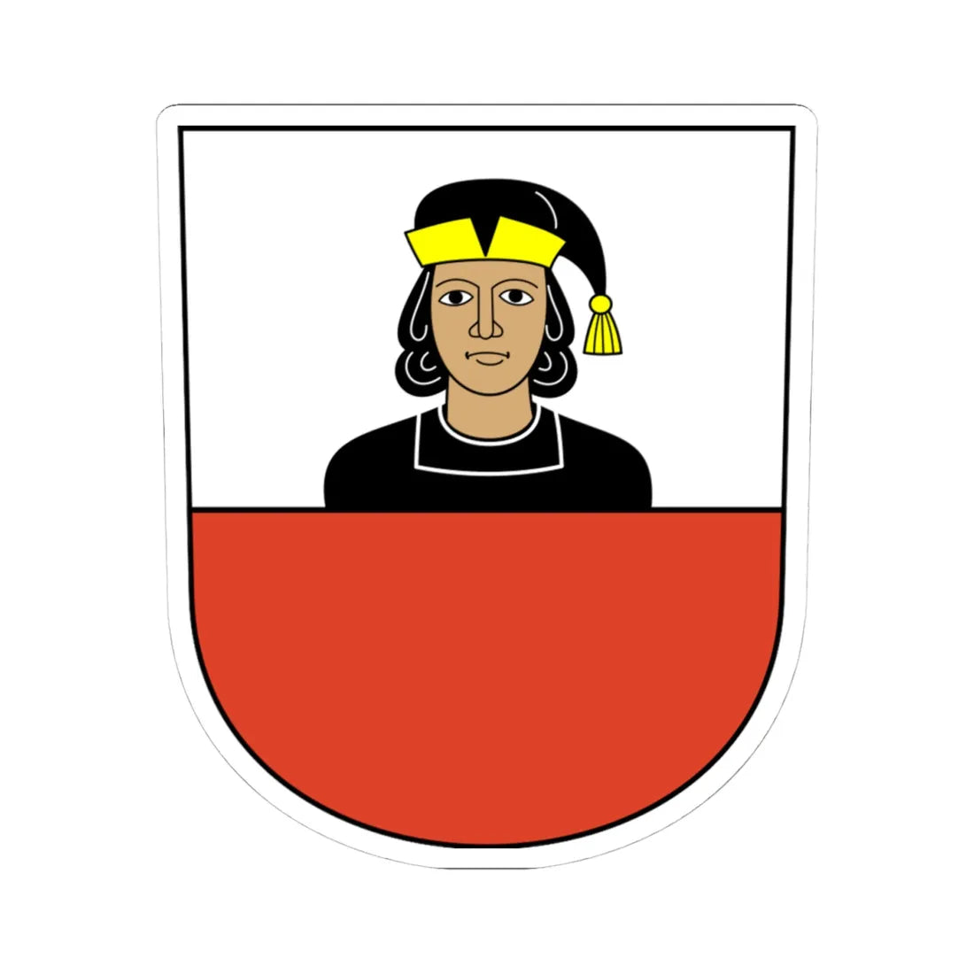 Niederhasli-blazon (Switzerland) (Coat of Arms) STICKER Vinyl Kiss-Cut Decal 4 Inch White - The Sticker Space