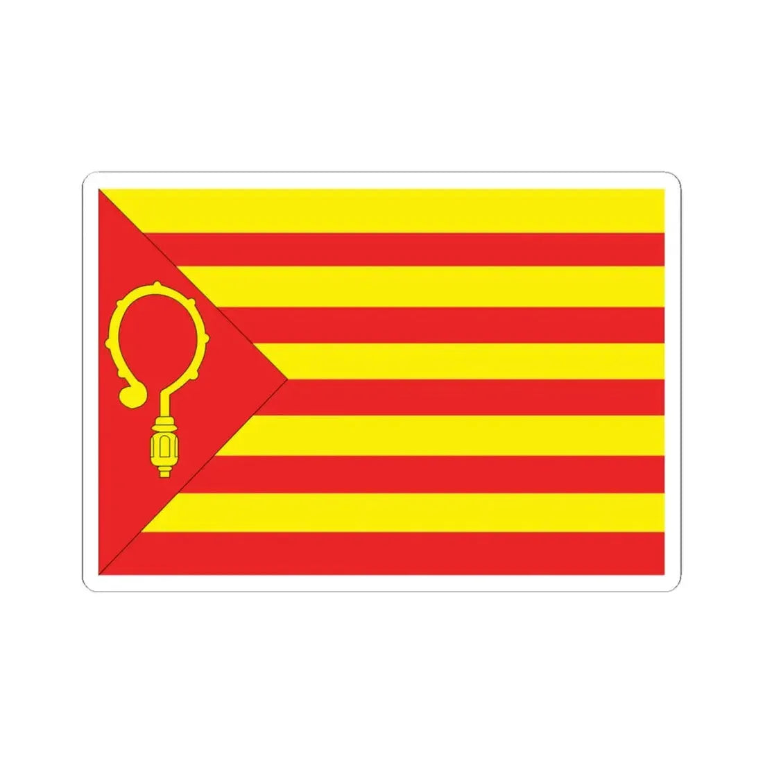 Nieuwerkerken vlag (Belgium) STICKER Vinyl Kiss-Cut Decal 4 Inch White - The Sticker Space