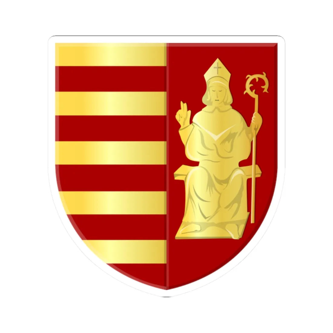 Nieuwerkerken wapen2 (Belgium) (Coat of Arms) STICKER Vinyl Kiss-Cut Decal 2 Inch White - The Sticker Space