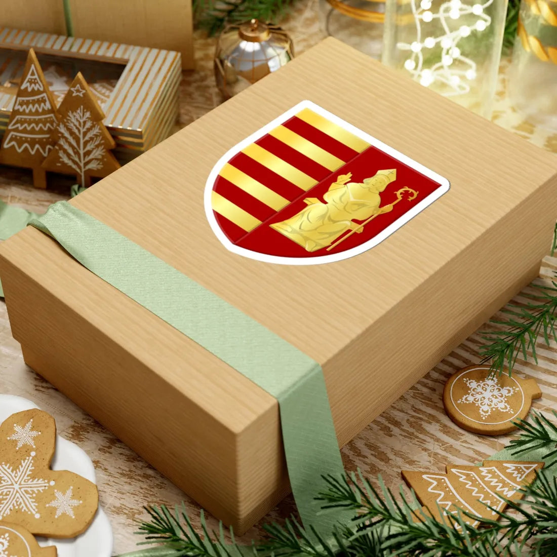 Nieuwerkerken wapen2 (Belgium) (Coat of Arms) STICKER Vinyl Kiss-Cut Decal - The Sticker Space