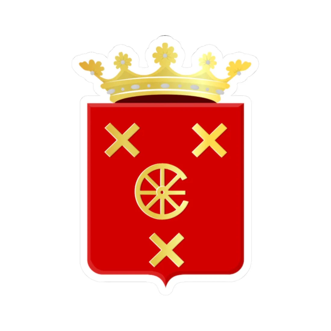 Nieuwkoop wapen oud (Netherlands) (Coat of Arms) STICKER Vinyl Kiss-Cut Decal 2 Inch White - The Sticker Space