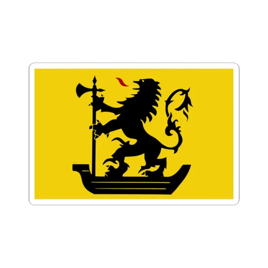 Nieuwpoort B vlag (Belgium) STICKER Vinyl Kiss-Cut Decal 2 Inch White - The Sticker Space