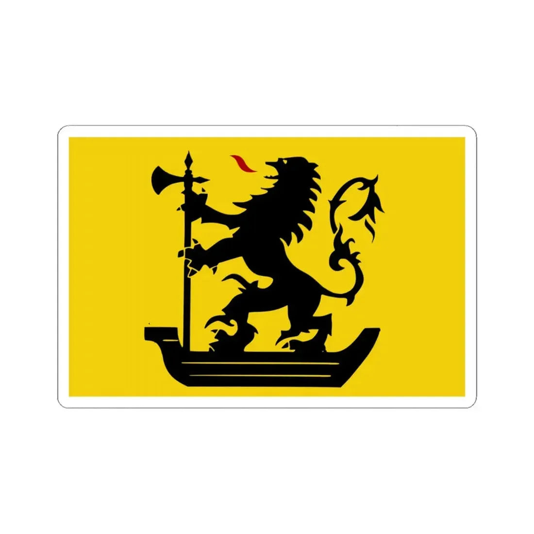 Nieuwpoort B vlag (Belgium) STICKER Vinyl Kiss-Cut Decal 6 Inch White - The Sticker Space