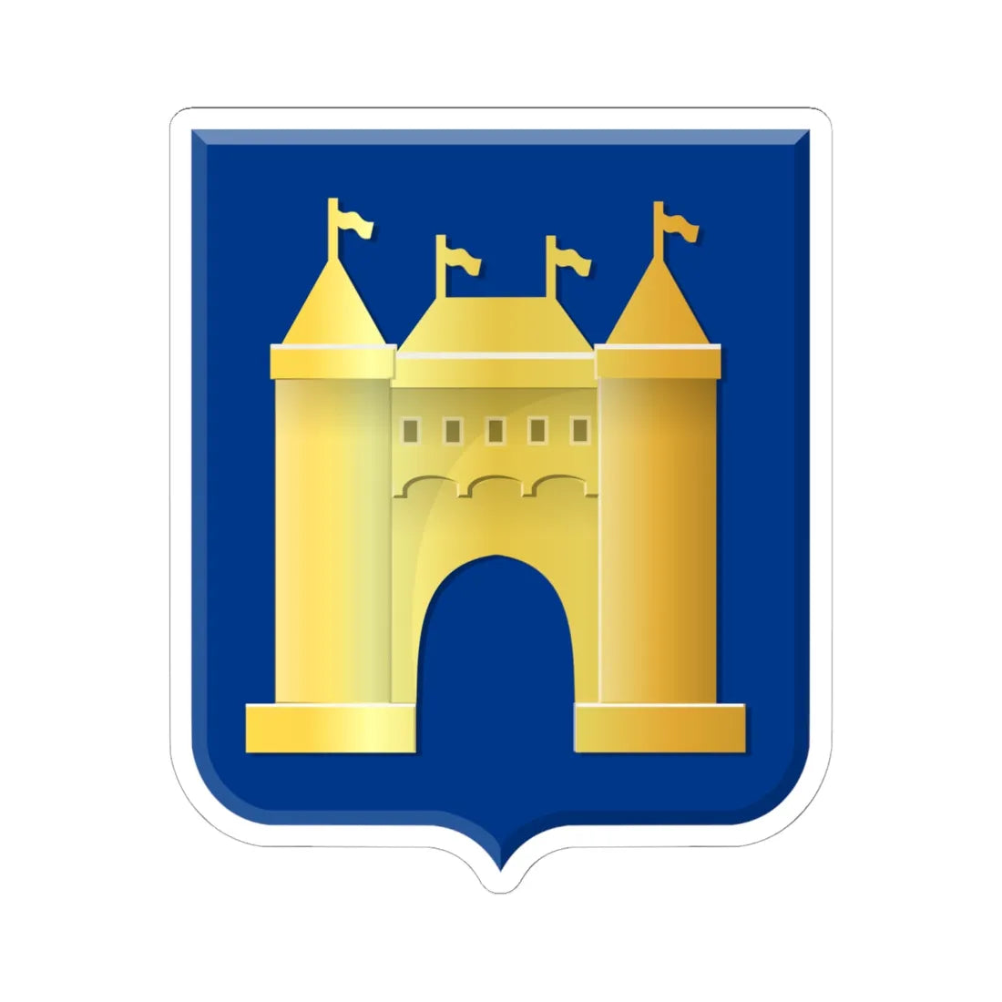 Nieuwpoort ZH wapen (Netherlands) (Coat of Arms) STICKER Vinyl Kiss-Cut Decal 6 Inch White - The Sticker Space