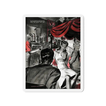 Night At The Narrows, Liberty magazine, September 5, 1942 (Magazine Illustration) Refrigerator Magnet 2 Inch - The Sticker Space