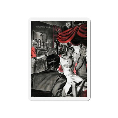 Night At The Narrows, Liberty magazine, September 5, 1942 (Magazine Illustration) Refrigerator Magnet 5 Inch - The Sticker Space