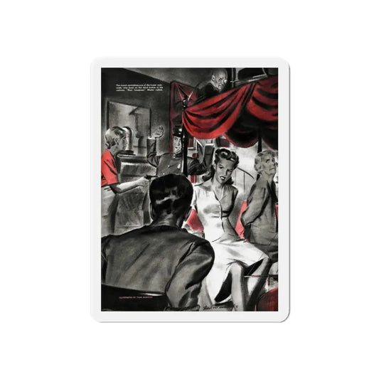 Night At The Narrows, Liberty magazine, September 5, 1942 (Magazine Illustration) Refrigerator Magnet 6 Inch - The Sticker Space