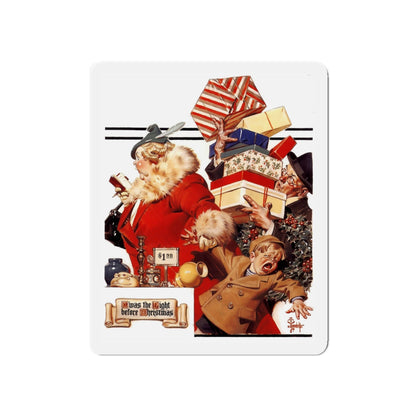 Night Before X-Mas, 1936 (Magazine Illustration) Refrigerator Magnet-5" x 5"-The Sticker Space