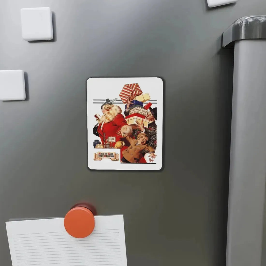 Night Before X-Mas, 1936 (Magazine Illustration) Refrigerator Magnet - The Sticker Space