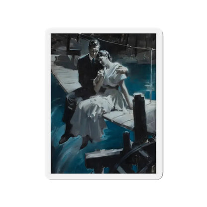 Night Bridge (Magazine Illustration) Refrigerator Magnet - The Sticker Space