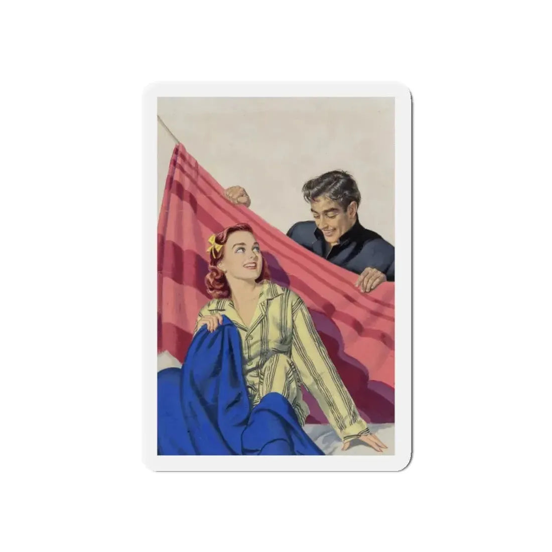 Night Bus, 1951 (Magazine Illustration) Refrigerator Magnet 5 Inch - The Sticker Space