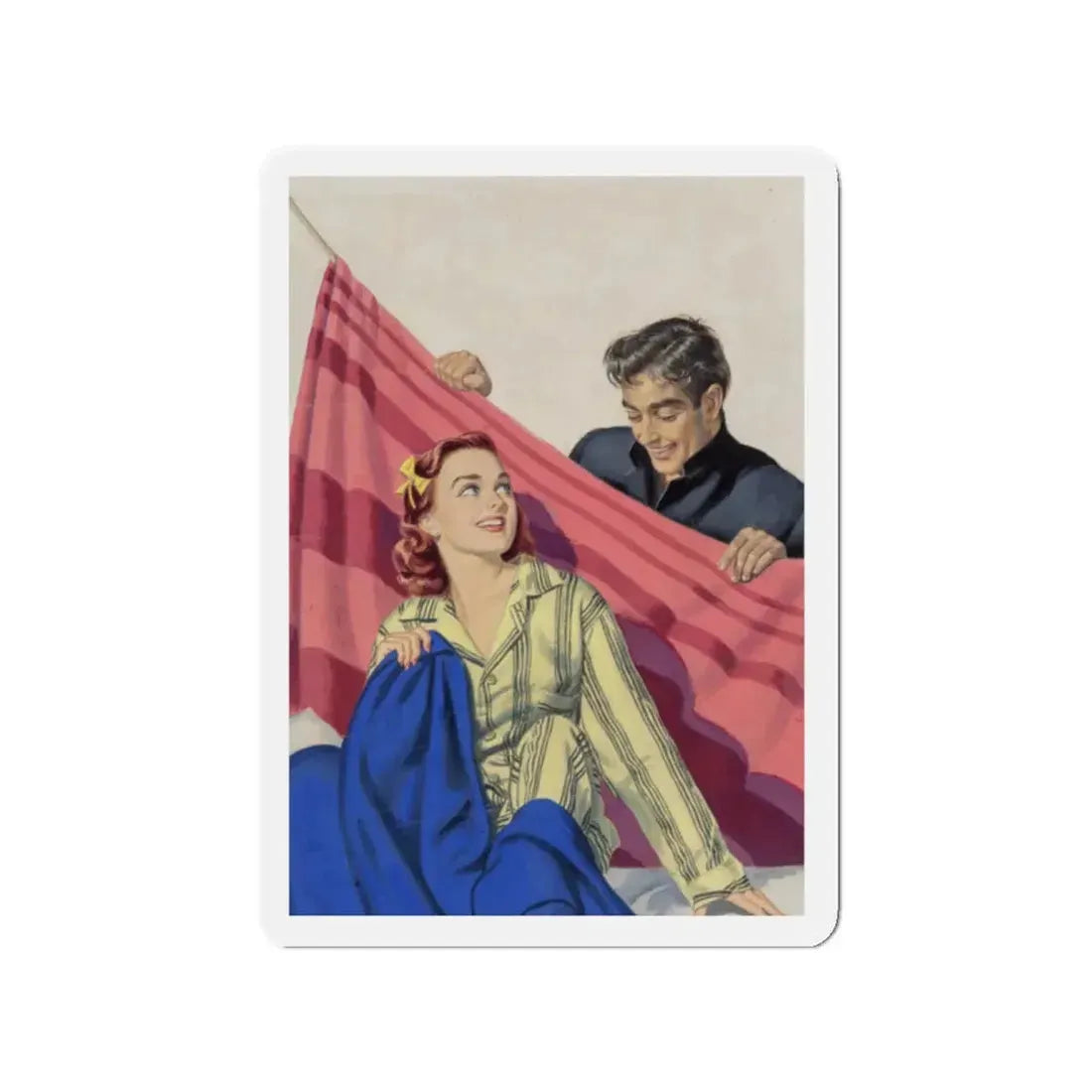 Night Bus, 1951 (Magazine Illustration) Refrigerator Magnet - The Sticker Space