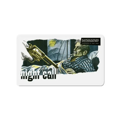 Night Call by M. Cameron Pollock, The Man magazine, 1952 (Magazine Illustration) Refrigerator Magnet 3 Inch - The Sticker Space