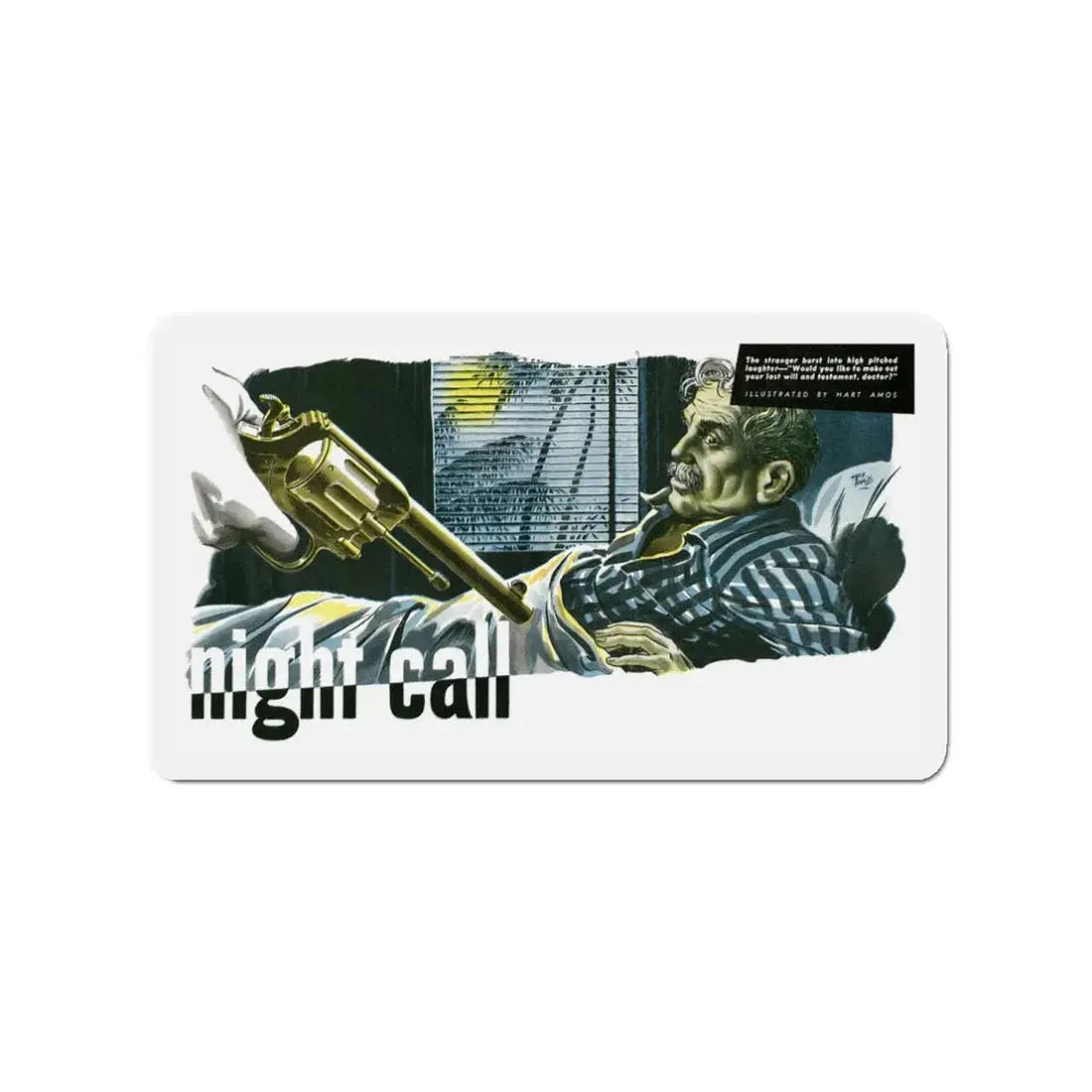 Night Call by M. Cameron Pollock, The Man magazine, 1952 (Magazine Illustration) Refrigerator Magnet - The Sticker Space
