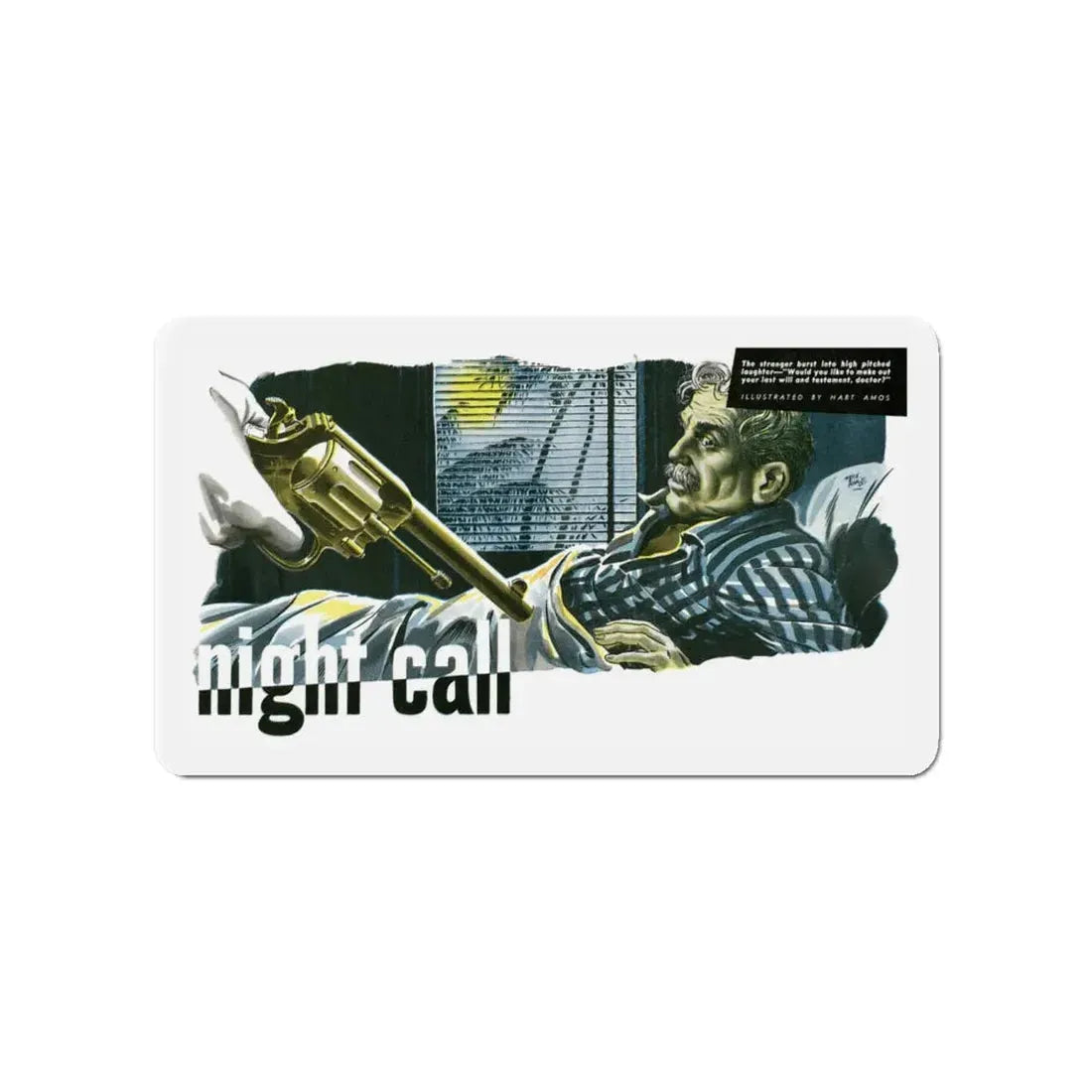 Night Call by M. Cameron Pollock, The Man magazine, 1952 (Magazine Illustration) Refrigerator Magnet - The Sticker Space