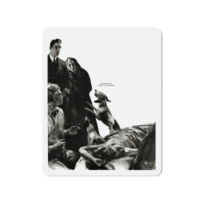 Night Call, Cosmopolitan, June 1939 (Magazine Illustration) Refrigerator Magnet 3 Inch - The Sticker Space