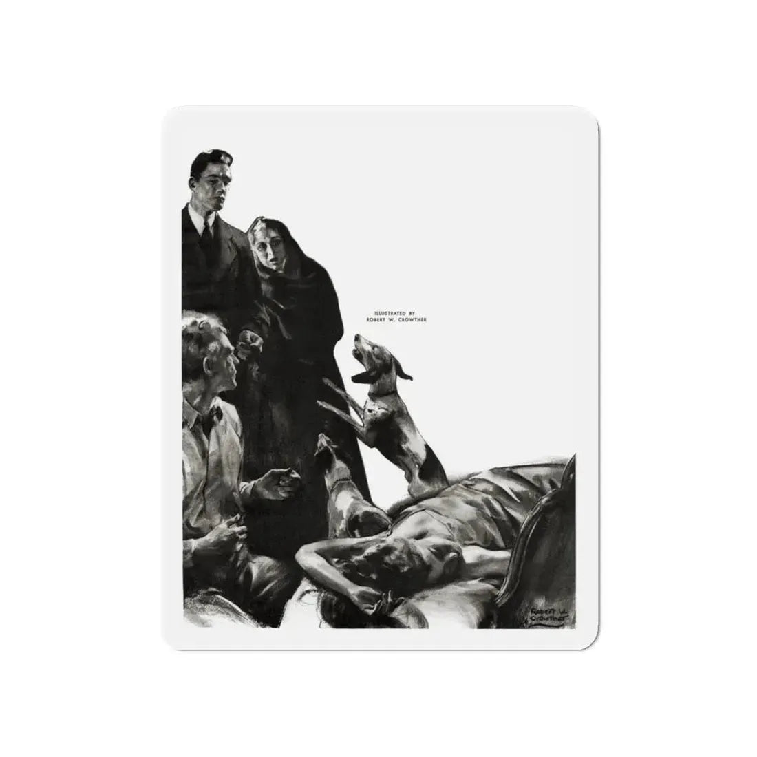 Night Call, Cosmopolitan, June 1939 (Magazine Illustration) Refrigerator Magnet 4 Inch - The Sticker Space